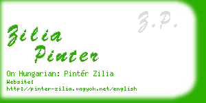 zilia pinter business card